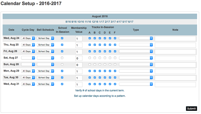 elem calendar