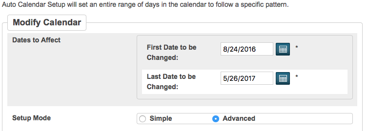 elem autocal dates